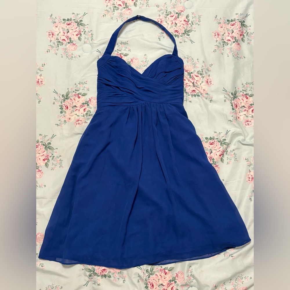 royal blue alfred angelo cocktail dress | elena gilbert founders ball dress
